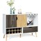 Mid Century Buffet Sideboard Wooden Storage Cabinet with Shelves
